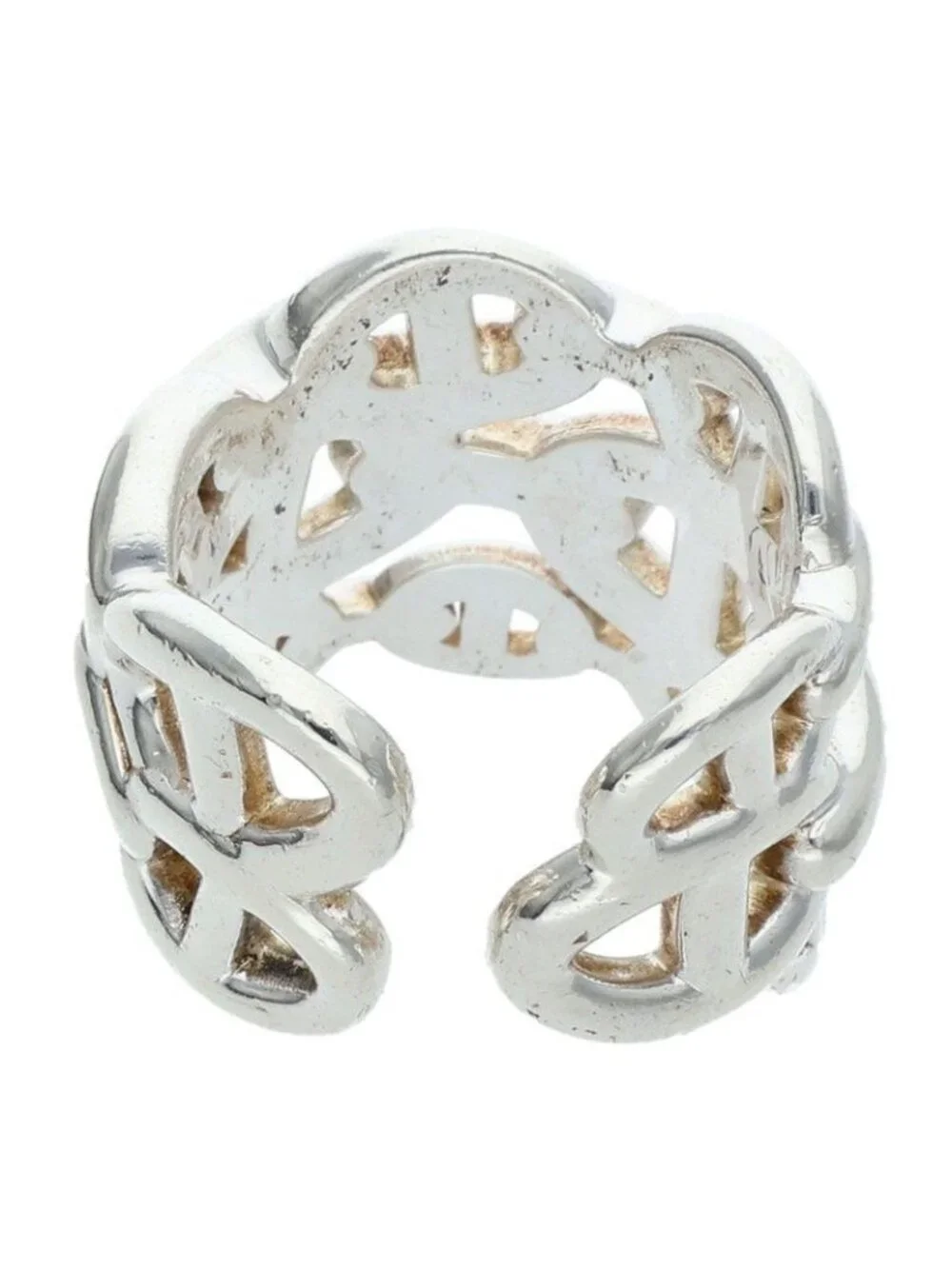 Hermes Chaine D'ancre Enchainee GM Silver Ring